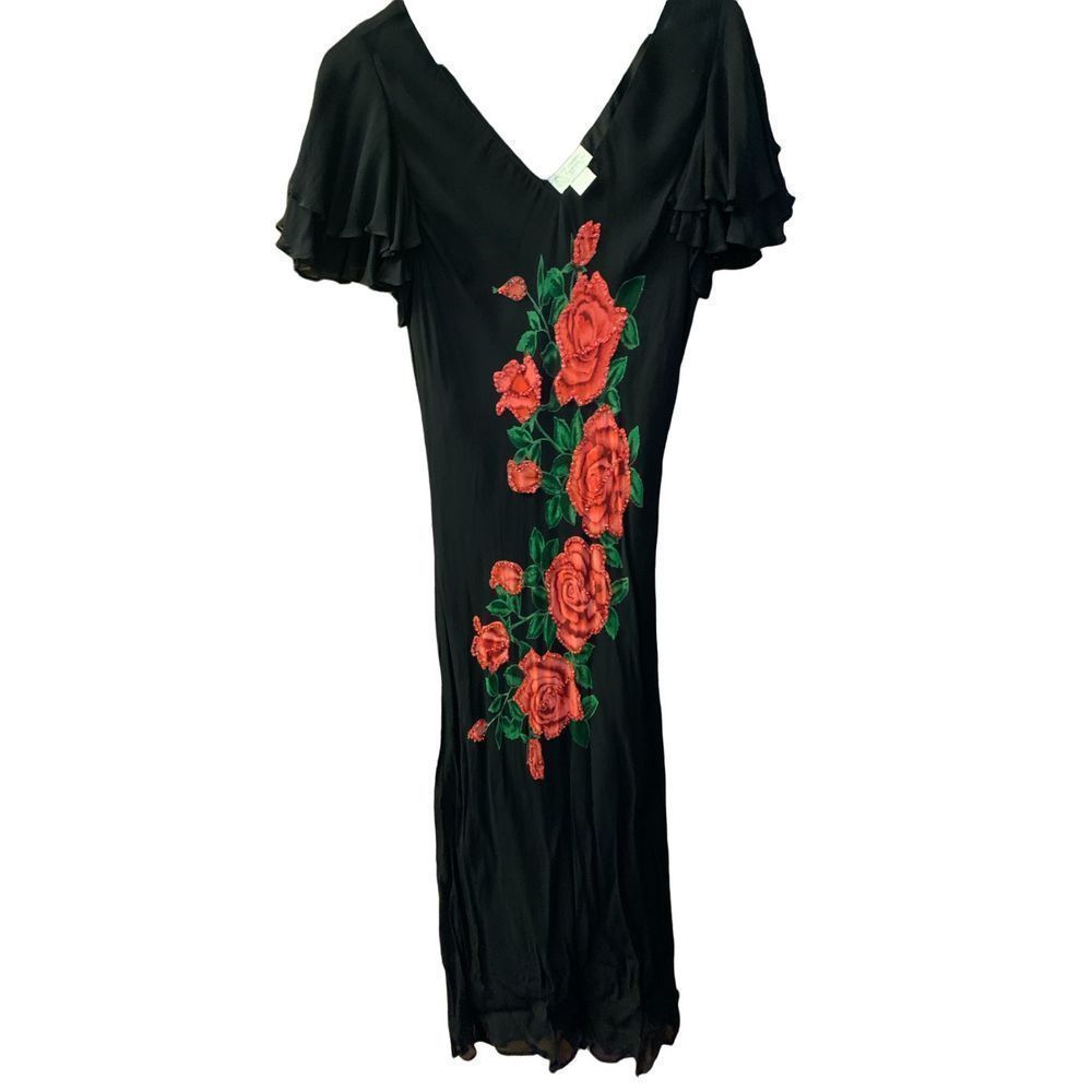 Raimen Fashion Inc. Long Rose Bead Bodycon Dress